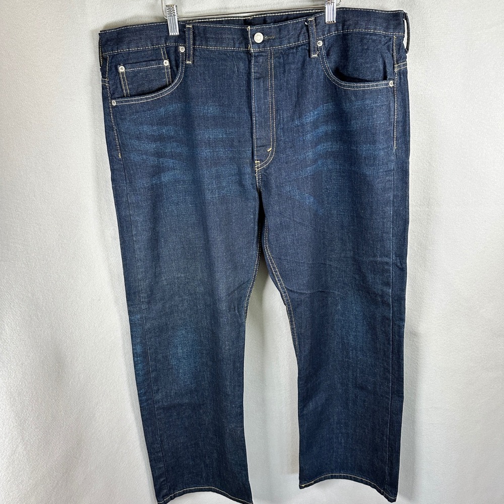 Levi Strauss 569 Jeans Mens W40 L30 Loose Dark Indigo Denim Whiskered EUC NWOT